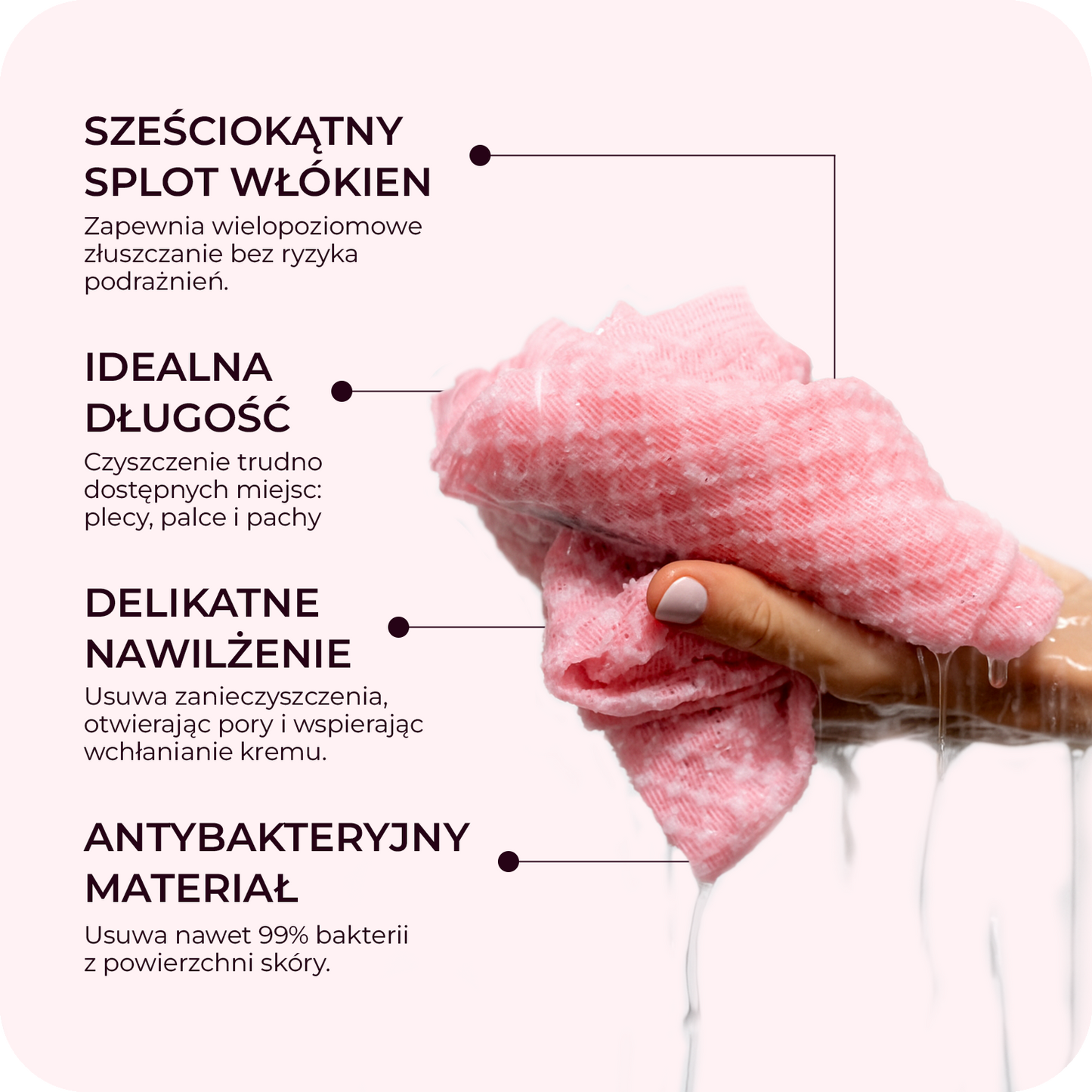 Antybakteryjny Ręcznik Peelingujący pod Prysznic